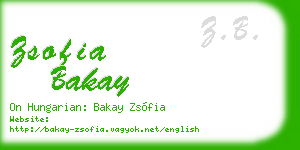 zsofia bakay business card